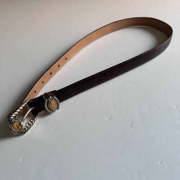Brighton Brown Leather Belt Museum Collection M 37809 Sphinx Pegasus Vintage 90s - Picture 14 of 16